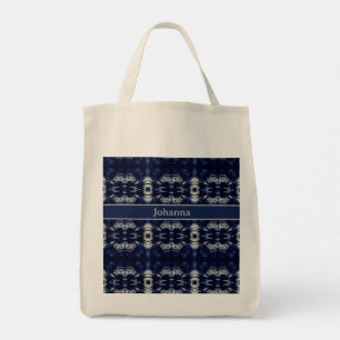 Bolsa Tote Padrão Boho Personalizado de Folha de Palmeira Azu