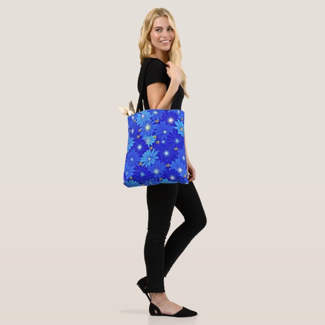 Bolsa Tote Padrão bonito de margarida azul (No(a) Modelo)