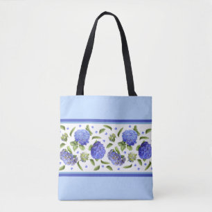 Bolsa Tote Padrão Botânico da Flor Azul