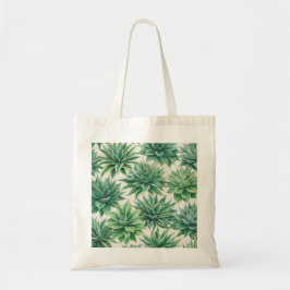 Bolsa Tote Padrão Botânico de Agave Suculento em Aquarela