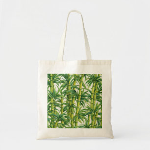 Bolsa Tote Padrão Botânico de Aquarela de Cana-de-Açúcar Verd