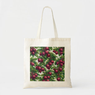 Bolsa Tote Padrão Botânico de Beterraba em Aquarela