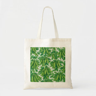 Bolsa Tote Padrão Botânico de Ervilhas em Vagens