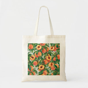 Bolsa Tote Padrão Botânico de Fatias de Pêssego