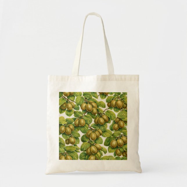 Bolsa Tote Padrão Botânico de Fruta Kiwi (Frente)