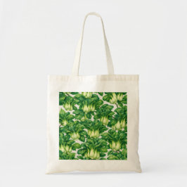 Bolsa Tote Padrão Botânico de Vegetais em Aquarela de Bok Cho