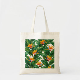 Bolsa Tote Padrão Botânico Floral de Ave do Paraíso Tropical