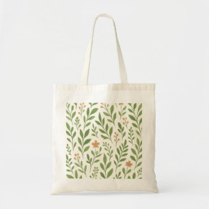 Bolsa Tote Padrão Botânico Minimalista com Folhas Verdes