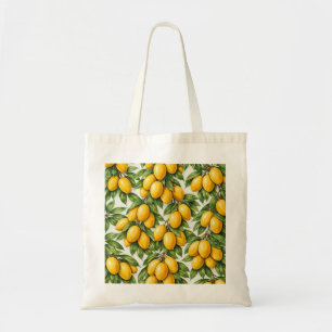 Bolsa Tote Padrão Botânico Tropical de Manga Amarela