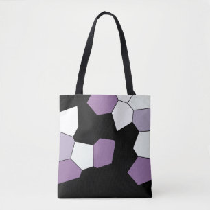 Bolsa Tote Padrão branco roxo na moda Lavanda 