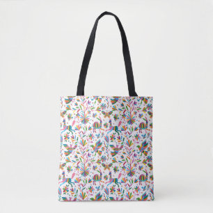 Bolsa Tote Padrão Brilhante do estilo Otomi mexicano