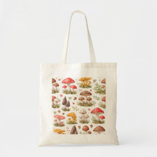 Bolsa Tote Padrão Caprichoso de Cogumelos