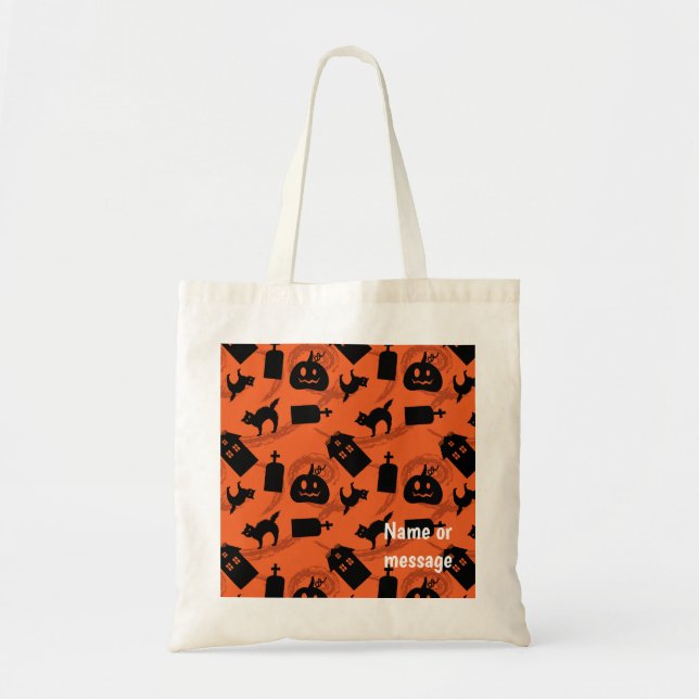 Bolsa Tote Padrão caprichoso de Halloween (Frente)