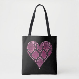 Bolsa Tote Padrão Cardíaco Rosa-Cola