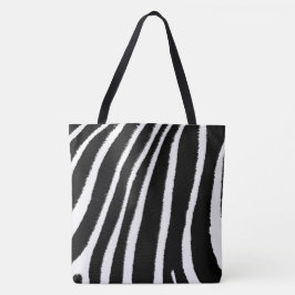 Bolsa Tote Padrão Clássico de Zebra Preto e Branco