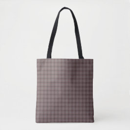 Bolsa Tote Padrão Clássico Xadrez Rosa Marrom