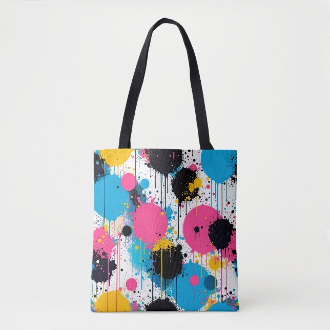 Bolsa Tote Padrão colorido abstrato (Frente)