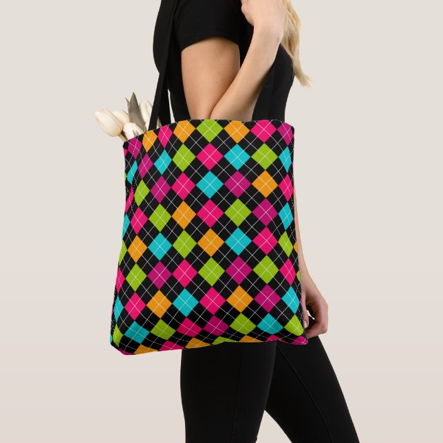 Bolsa Tote Padrão Colorido Argyle (Close Up)