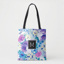 Bolsa Tote Padrão Colorido de Aquarelas de Verão Flores