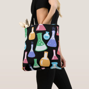 Bolsa Tote Padrão Colorido de Ciência/Química