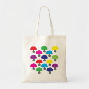 Bolsa Tote Padrão Colorido de Cogumelo