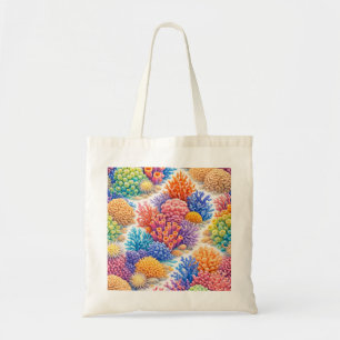 Bolsa Tote Padrão Colorido de Recife de Coral