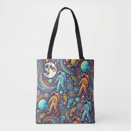 Bolsa Tote Padrão Colorido do Espachante do Astronauta