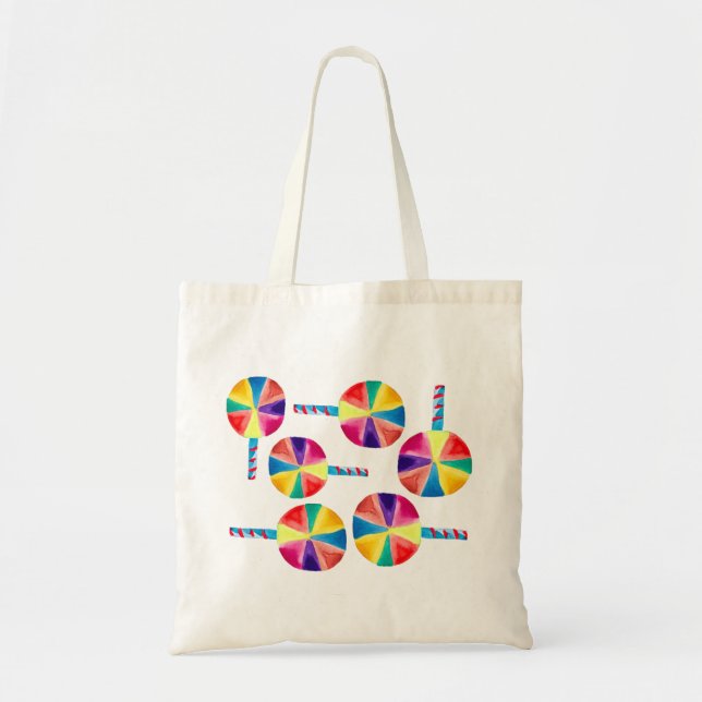 Bolsa Tote Padrão colorido dos lábios (Frente)
