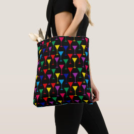 Bolsa Tote Padrão Colorido Martini Cocktail