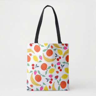 Bolsa Tote Padrão Colorido 'Mistura de Frutas Frescas'