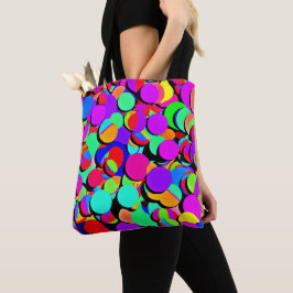 Bolsa Tote Padrão Colorido Vibrante de Revival Retro