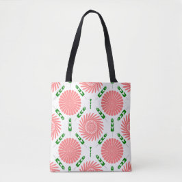 Bolsa Tote padrão com flores rosa