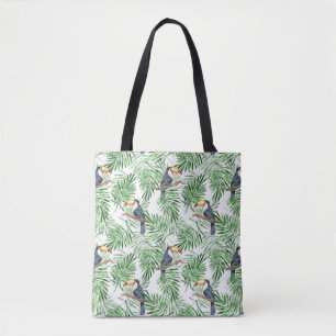 Bolsa Tote Padrão com folhas de toucador e de palma verde