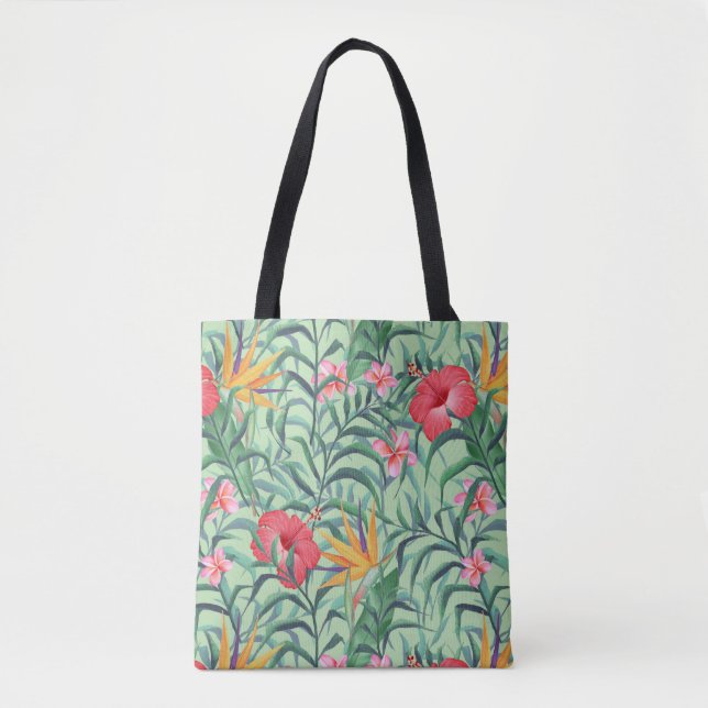 Bolsa Tote Padrão com hibisco (Frente)