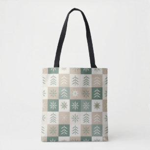 Bolsa Tote Padrão contínuo de árvore de Natal escandinava