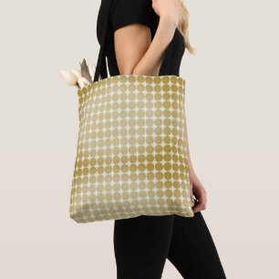 Bolsa Tote Padrão contínuo de bolinhas douradas