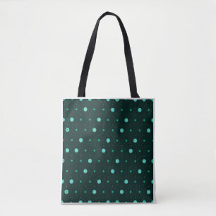 Bolsa Tote Padrão contínuo de bolinhas verde-água