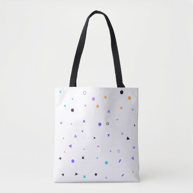 Bolsa Tote Padrão contínuo de confetes de Memphis (Frente)