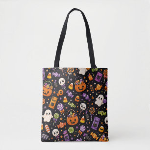 Bolsa Tote Padrão contínuo de doces de Halloween fofo