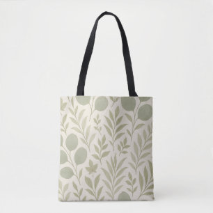 Bolsa Tote Padrão Contínuo de Fluxo Botânico