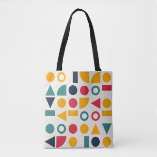 Bolsa Tote Padrão contínuo de formas geométricas Bauhaus