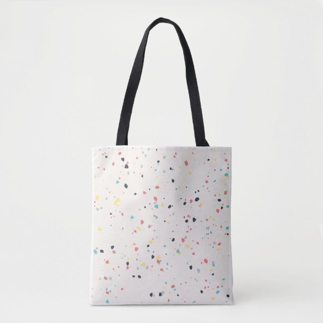 Bolsa Tote Padrão contínuo de manchas de terrazzo (Frente)
