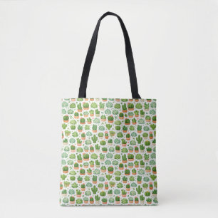 Bolsa Tote Padrão contínuo de planta suculenta fofa
