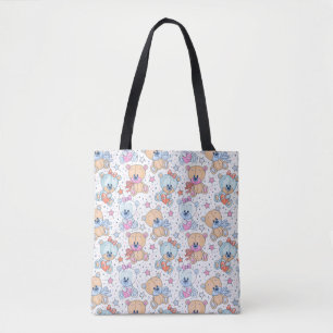 Bolsa Tote Padrão contínuo de ursinho de pelúcia fofo do Dia 