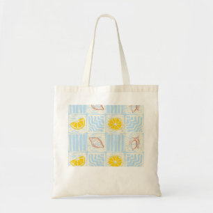 Bolsa Tote padrão contínuo estilo Amalfi com limões