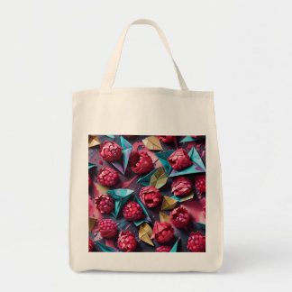 Bolsa Tote Padrão Cor-de-rosa do acrílico originami Raspberry