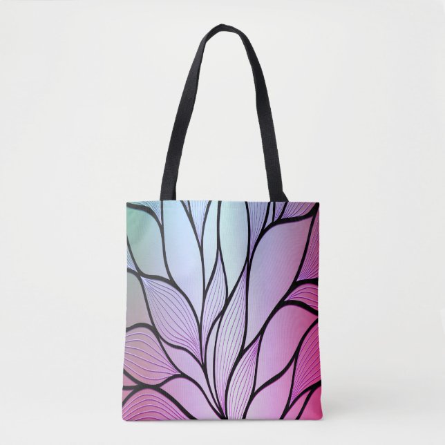Bolsa Tote Padrão Criativo Roxo Perolado  (Frente)