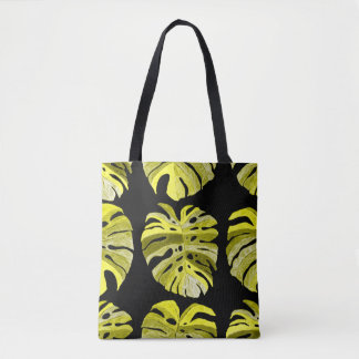 Bolsa Tote Padrão criativo sem costura com folhas tropicais e