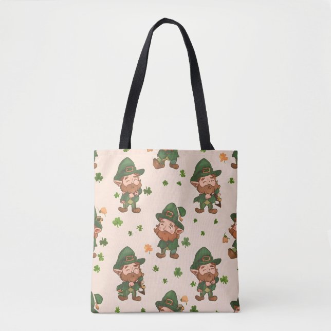 Bolsa Tote Padrão Cute Leprechaun (Frente)