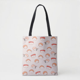Bolsa Tote Padrão Cute Nigiri Sushi Sem Costura